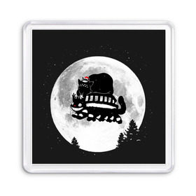 Магнит 55*55 с принтом Totoro в Тюмени, Пластик | Размер: 65*65 мм; Размер печати: 55*55 мм | котобус | рождество