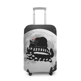 Чехол для чемодана 3D с принтом Totoro в Тюмени, 86% полиэфир, 14% спандекс | двустороннее нанесение принта, прорези для ручек и колес | котобус | рождество
