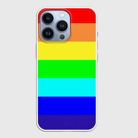 Чехол для iPhone 13 Pro с принтом Радуга в Тюмени,  |  | Тематика изображения на принте: жёлтый | зелёный | красный | оранжевый | полосы | радуга | синий | фиолетовый