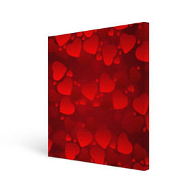 Холст квадратный с принтом Красные сердца в Тюмени, 100% ПВХ |  | Тематика изображения на принте: heart | red | любовь | орнамент | сердце | узор