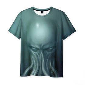 Мужская футболка 3D с принтом Ктулху в Тюмени, 100% полиэфир | прямой крой, круглый вырез горловины, длина до линии бедер | cthulhu | ctulhu | осьминог