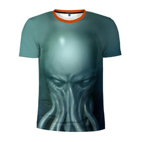 Мужская футболка 3D спортивная с принтом Ктулху в Тюмени, 100% полиэстер с улучшенными характеристиками | приталенный силуэт, круглая горловина, широкие плечи, сужается к линии бедра | cthulhu | ctulhu | осьминог