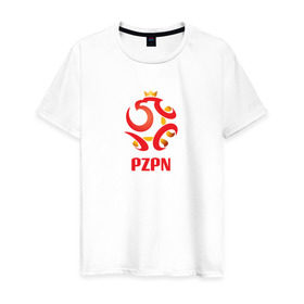 Мужская футболка хлопок с принтом Сборная Польши по футболу в Тюмени, 100% хлопок | прямой крой, круглый вырез горловины, длина до линии бедер, слегка спущенное плечо. | lewandowski | левандовски | польша