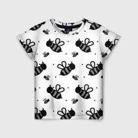 Детская футболка 3D с принтом Рой пчёл в Тюмени, 100% гипоаллергенный полиэфир | прямой крой, круглый вырез горловины, длина до линии бедер, чуть спущенное плечо, ткань немного тянется | белый | бзз | жало | круто | много | пчела | пчелы | рисунок | рой | стая | текстура | черный