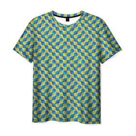 Мужская футболка 3D с принтом Великая иллюзия в Тюмени, 100% полиэфир | прямой крой, круглый вырез горловины, длина до линии бедер | Тематика изображения на принте: иллюзии | иллюзия | классная | классно | круто | обман | оптическая | показалось | фигура