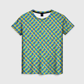 Женская футболка 3D с принтом Великая иллюзия в Тюмени, 100% полиэфир ( синтетическое хлопкоподобное полотно) | прямой крой, круглый вырез горловины, длина до линии бедер | иллюзии | иллюзия | классная | классно | круто | обман | оптическая | показалось | фигура