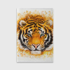 Обложка для паспорта матовая кожа с принтом Tiger в Тюмени, натуральная матовая кожа | размер 19,3 х 13,7 см; прозрачные пластиковые крепления | тигр
