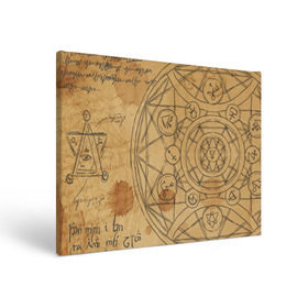Холст прямоугольный с принтом Дневник алхимика в Тюмени, 100% ПВХ |  | алхимик | алхимия | магия | формулы