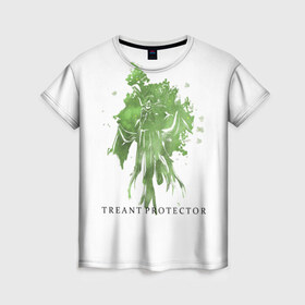 Женская футболка 3D с принтом Treant Protector в Тюмени, 100% полиэфир ( синтетическое хлопкоподобное полотно) | прямой крой, круглый вырез горловины, длина до линии бедер | dota 2 | treant protector | дерево | дота