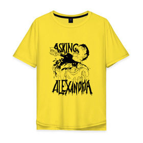 Мужская футболка хлопок Oversize с принтом Asking Alexandria в Тюмени, 100% хлопок | свободный крой, круглый ворот, “спинка” длиннее передней части | alternative | asking alexandria | hardcore | metal | post hardcore | rock | scream | sxe