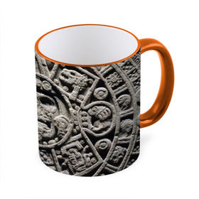 Кружка 3D с принтом Календарь ацтеков в Тюмени, керамика | ёмкость 330 мл | ацтеки | древняя цивилизация | индейцы | майя | южная америка