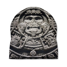 Шапка 3D с принтом Календарь ацтеков в Тюмени, 100% полиэстер | универсальный размер, печать по всей поверхности изделия | ацтеки | древняя цивилизация | индейцы | майя | южная америка