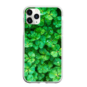 Чехол для iPhone 11 Pro Max матовый с принтом клевер в Тюмени, Силикон |  | Тематика изображения на принте: зелень | ирландия | клевер | лето | листья | солнце | цветы