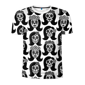 Мужская футболка 3D спортивная с принтом День мертвецов в Тюмени, 100% полиэстер с улучшенными характеристиками | приталенный силуэт, круглая горловина, широкие плечи, сужается к линии бедра | 