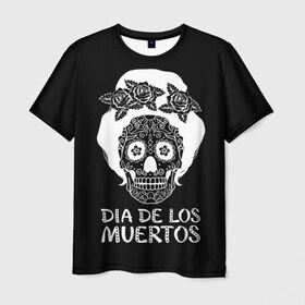 Мужская футболка 3D с принтом День мертвецов в Тюмени, 100% полиэфир | прямой крой, круглый вырез горловины, длина до линии бедер | Тематика изображения на принте: halloween | mexiэллоуин | день мертвых | мексика | мексиканский череп | мертвецов | о | орнамент | праздник | узоры | хэллоуин | цветы