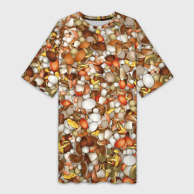 Платье-футболка 3D с принтом Грибы. Много грибов в Тюмени,  |  | лес | охота