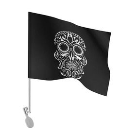 Флаг для автомобиля с принтом Мексиканский череп в Тюмени, 100% полиэстер | Размер: 30*21 см | color | dead | death | eyes | girl | halloween | holiday | makeup | mask | mexican skull | mexico | ornament | pattern | взгляд | девушка | день мертвых | макияж | маска | мексика | мексиканский череп | мертвецов | орнамент | паутина | праздник