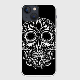 Чехол для iPhone 13 mini с принтом Мексиканский череп в Тюмени,  |  | color | dead | death | eyes | girl | halloween | holiday | makeup | mask | mexican skull | mexico | ornament | pattern | взгляд | девушка | день мертвых | макияж | маска | мексика | мексиканский череп | мертвецов | орнамент | паутина | праздник