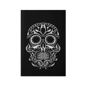 Обложка для паспорта матовая кожа с принтом Мексиканский череп в Тюмени, натуральная матовая кожа | размер 19,3 х 13,7 см; прозрачные пластиковые крепления | color | dead | death | eyes | girl | halloween | holiday | makeup | mask | mexican skull | mexico | ornament | pattern | взгляд | девушка | день мертвых | макияж | маска | мексика | мексиканский череп | мертвецов | орнамент | паутина | праздник