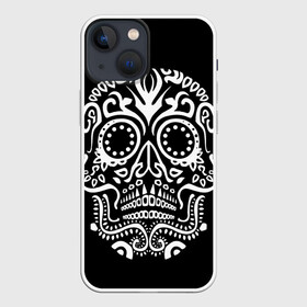 Чехол для iPhone 13 mini с принтом Мексиканский череп в Тюмени,  |  | color | dead | death | eyes | girl | halloween | holiday | makeup | mask | mexican skull | mexico | ornament | pattern | взгляд | девушка | день мертвых | макияж | маска | мексика | мексиканский череп | мертвецов | орнамент | паутина | праздник