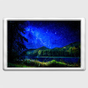 Магнит 45*70 с принтом Звездное небо в Тюмени, Пластик | Размер: 78*52 мм; Размер печати: 70*45 | звезда | небо | ночь | озеро