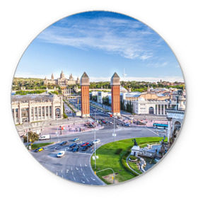 Коврик круглый с принтом Барселона в Тюмени, резина и полиэстер | круглая форма, изображение наносится на всю лицевую часть | barcelona | europe | spain | барселона | европа | ес | испания | каталония | отпуск | туризм