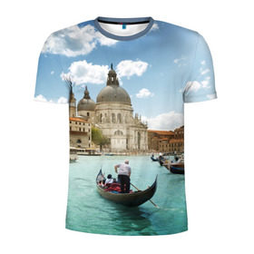 Мужская футболка 3D спортивная с принтом Венеция в Тюмени, 100% полиэстер с улучшенными характеристиками | приталенный силуэт, круглая горловина, широкие плечи, сужается к линии бедра | europe | italy | venice | венеция | вода | европа | ес | италия | каникулы | лодки | отдых | отпуск | солнце | туризм