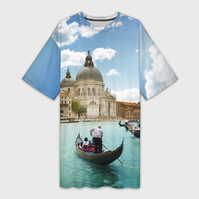 Платье-футболка 3D с принтом Венеция в Тюмени,  |  | europe | italy | venice | венеция | вода | европа | ес | италия | каникулы | лодки | отдых | отпуск | солнце | туризм
