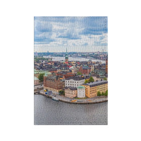 Обложка для паспорта матовая кожа с принтом Швеция в Тюмени, натуральная матовая кожа | размер 19,3 х 13,7 см; прозрачные пластиковые крепления | europe | stockholm | sweden | европа | ес | каникулы | отпуск | стокгольм | туризм | швеция