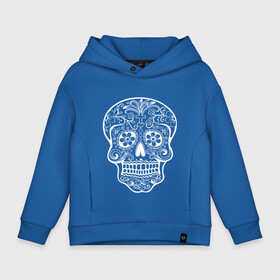 Детское худи Oversize хлопок с принтом Мексиканский череп в Тюмени, френч-терри — 70% хлопок, 30% полиэстер. Мягкий теплый начес внутри —100% хлопок | боковые карманы, эластичные манжеты и нижняя кромка, капюшон на магнитной кнопке | color | day of the dead | dead | death | holiday | mexican skull | mexico | ornament | pattern | гитара | день мертвых | мексика | мексиканский череп | мертвецов | музыка | орнамент | поет | праздник | узоры | цветы