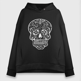 Женское худи Oversize хлопок с принтом Мексиканский череп в Тюмени, френч-терри — 70% хлопок, 30% полиэстер. Мягкий теплый начес внутри —100% хлопок | боковые карманы, эластичные манжеты и нижняя кромка, капюшон на магнитной кнопке | color | day of the dead | dead | death | holiday | mexican skull | mexico | ornament | pattern | гитара | день мертвых | мексика | мексиканский череп | мертвецов | музыка | орнамент | поет | праздник | узоры | цветы