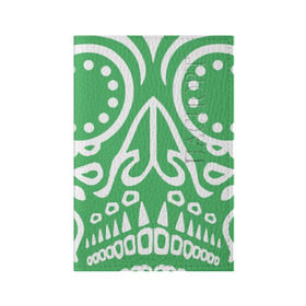 Обложка для паспорта матовая кожа с принтом Мексиканский череп в Тюмени, натуральная матовая кожа | размер 19,3 х 13,7 см; прозрачные пластиковые крепления | Тематика изображения на принте: mexi | день мертвых | мексика | мексиканский череп | мертвецов | орнамент | праздник | узоры | цветы
