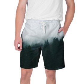 Мужские шорты 3D с принтом Лес в Тюмени,  полиэстер 100% | прямой крой, два кармана без застежек по бокам. Мягкая трикотажная резинка на поясе, внутри которой широкие завязки. Длина чуть выше колен | лес | мрак | тамблер