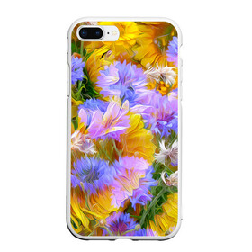 Чехол для iPhone 7Plus/8 Plus матовый с принтом Живописные цветы 1 в Тюмени, Силикон | Область печати: задняя сторона чехла, без боковых панелей | лепестки | прикольные картинки | цветочки | цветы