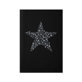 Обложка для паспорта матовая кожа с принтом Алмазная звезда в Тюмени, натуральная матовая кожа | размер 19,3 х 13,7 см; прозрачные пластиковые крепления | Тематика изображения на принте: алмаз | блеск | бриллиант | драгоценность | звезда
