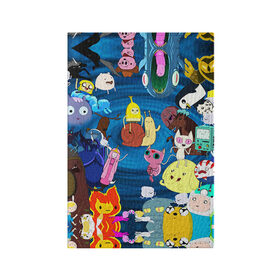 Обложка для паспорта матовая кожа с принтом Adventure Time 1 в Тюмени, натуральная матовая кожа | размер 19,3 х 13,7 см; прозрачные пластиковые крепления | adventure time | bubblegum | dog | finn | jake | marcelline | время приключений | джейк и финн | марселин | пупырка