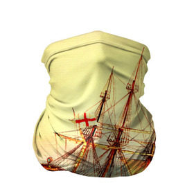 Бандана-труба 3D с принтом Парусник в Тюмени, 100% полиэстер, ткань с особыми свойствами — Activecool | плотность 150‒180 г/м2; хорошо тянется, но сохраняет форму | волны | исторический | корабль | море | океан