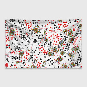 Флаг-баннер с принтом Игральные карты в Тюмени, 100% полиэстер | размер 67 х 109 см, плотность ткани — 95 г/м2; по краям флага есть четыре люверса для крепления | 