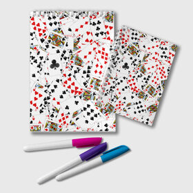 Блокнот с принтом Игральные карты в Тюмени, 100% бумага | 48 листов, плотность листов — 60 г/м2, плотность картонной обложки — 250 г/м2. Листы скреплены удобной пружинной спиралью. Цвет линий — светло-серый
 | 