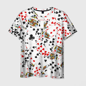 Мужская футболка 3D с принтом Игральные карты в Тюмени, 100% полиэфир | прямой крой, круглый вырез горловины, длина до линии бедер | Тематика изображения на принте: 