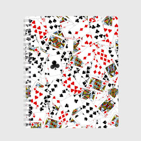 Тетрадь с принтом Игральные карты в Тюмени, 100% бумага | 48 листов, плотность листов — 60 г/м2, плотность картонной обложки — 250 г/м2. Листы скреплены сбоку удобной пружинной спиралью. Уголки страниц и обложки скругленные. Цвет линий — светло-серый
 | 