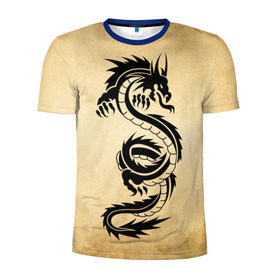 Мужская футболка 3D спортивная с принтом Убийственный змей в Тюмени, 100% полиэстер с улучшенными характеристиками | приталенный силуэт, круглая горловина, широкие плечи, сужается к линии бедра | dragon | дракон | дракоша | змей | когти | крылья | монстр | огонь | пламя | рога | тату | татуировка | трайбл | чешуя | чудовище | шипы