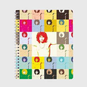 Тетрадь с принтом Pop Art Jim Morrison The Doors в Тюмени, 100% бумага | 48 листов, плотность листов — 60 г/м2, плотность картонной обложки — 250 г/м2. Листы скреплены сбоку удобной пружинной спиралью. Уголки страниц и обложки скругленные. Цвет линий — светло-серый
 | Тематика изображения на принте: jim morrison | the doors | арт | дорс | моррисон