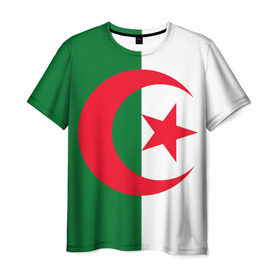 Мужская футболка 3D с принтом Алжир в Тюмени, 100% полиэфир | прямой крой, круглый вырез горловины, длина до линии бедер | африка | страна | флаг
