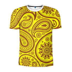 Мужская футболка 3D спортивная с принтом Paisley в Тюмени, 100% полиэстер с улучшенными характеристиками | приталенный силуэт, круглая горловина, широкие плечи, сужается к линии бедра | Тематика изображения на принте: орнамент | пейсли | турецкие огурцы