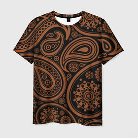 Мужская футболка 3D с принтом Paisley в Тюмени, 100% полиэфир | прямой крой, круглый вырез горловины, длина до линии бедер | орнамент | пейсли | турецкие огурцы