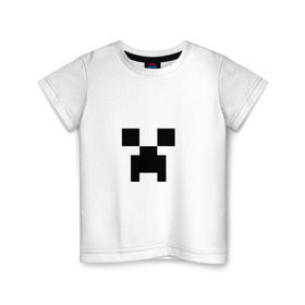 Детская футболка хлопок с принтом Крипер в Тюмени, 100% хлопок | круглый вырез горловины, полуприлегающий силуэт, длина до линии бедер | creeper | minecraft | крипер | майнкрафт