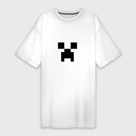 Платье-футболка хлопок с принтом Крипер в Тюмени,  |  | creeper | minecraft | крипер | майнкрафт