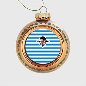 Стеклянный ёлочный шар с принтом ВДВ в Тюмени, Стекло | Диаметр: 80 мм | вдв