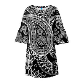 Детское платье 3D с принтом Paisley в Тюмени, 100% полиэстер | прямой силуэт, чуть расширенный к низу. Круглая горловина, на рукавах — воланы | Тематика изображения на принте: орнамент | пейсли | турецкие огурцы